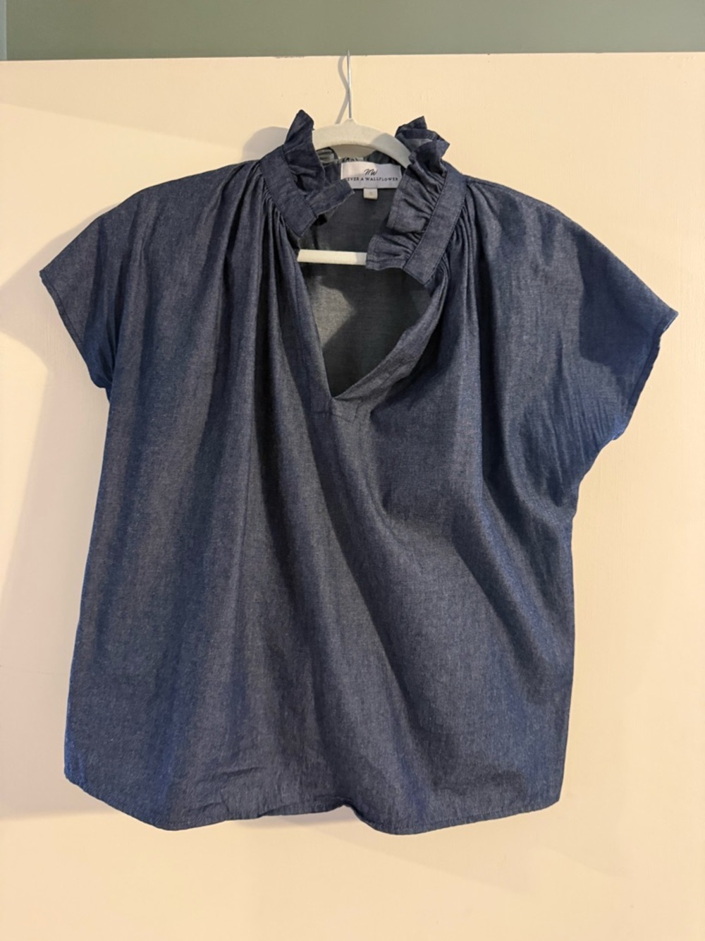 Never a Wallflower Denim Vicki Short Sleeve Top